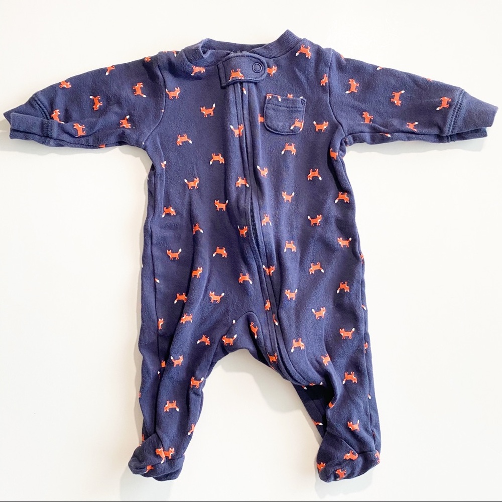 Carter’s Navy Blue Fox Footie Sleeper